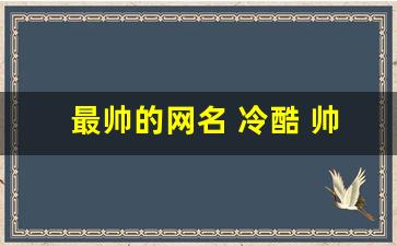 最帅的网名 冷酷 帅气